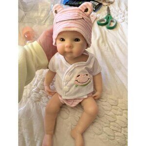 🆕12 inch Realistic Newborn Full Boby Silicone Bettie-Open Mouth Baby Doll Girl
